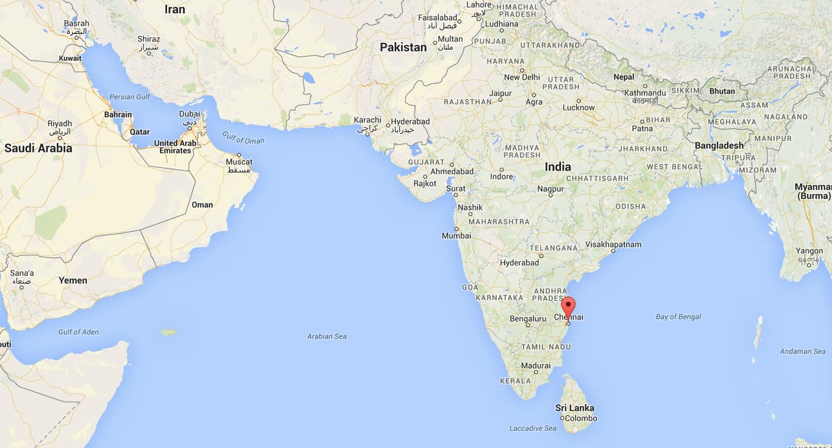 kartta Chennai intia