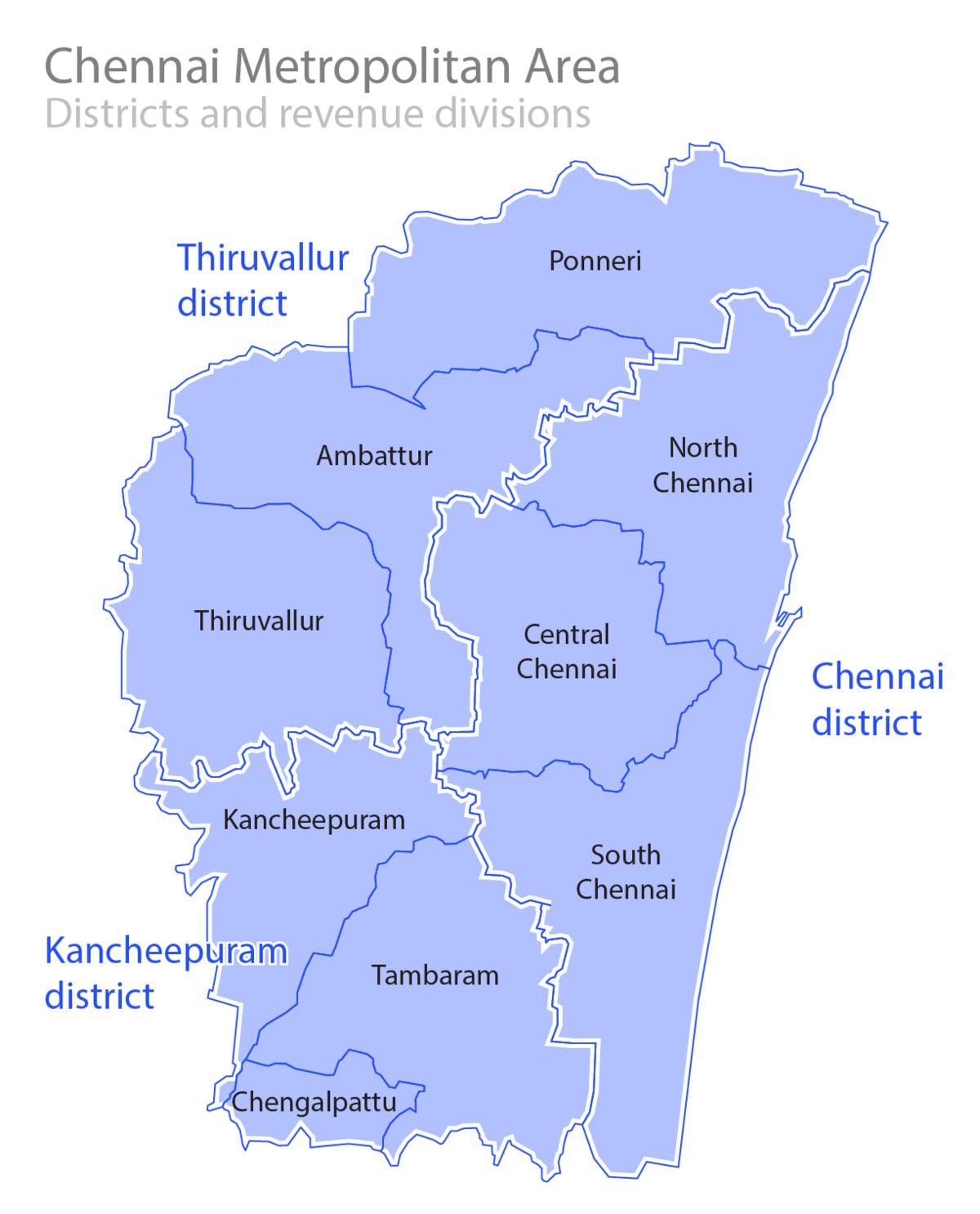 Chennai raja kartta