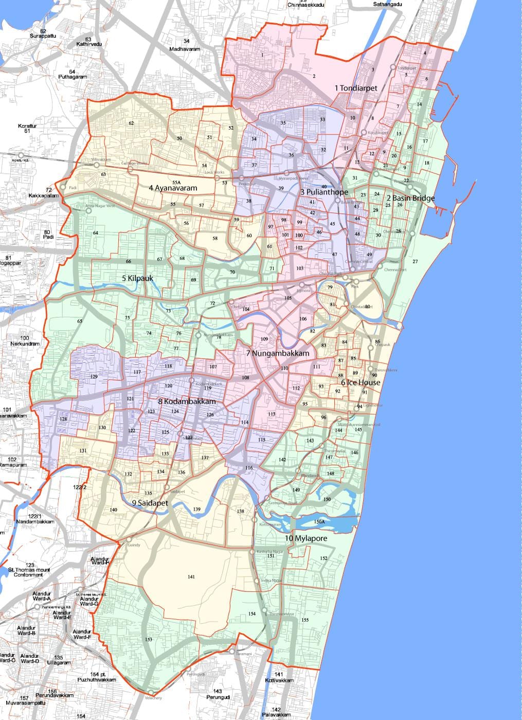 suurempi Chennai oyj kartta