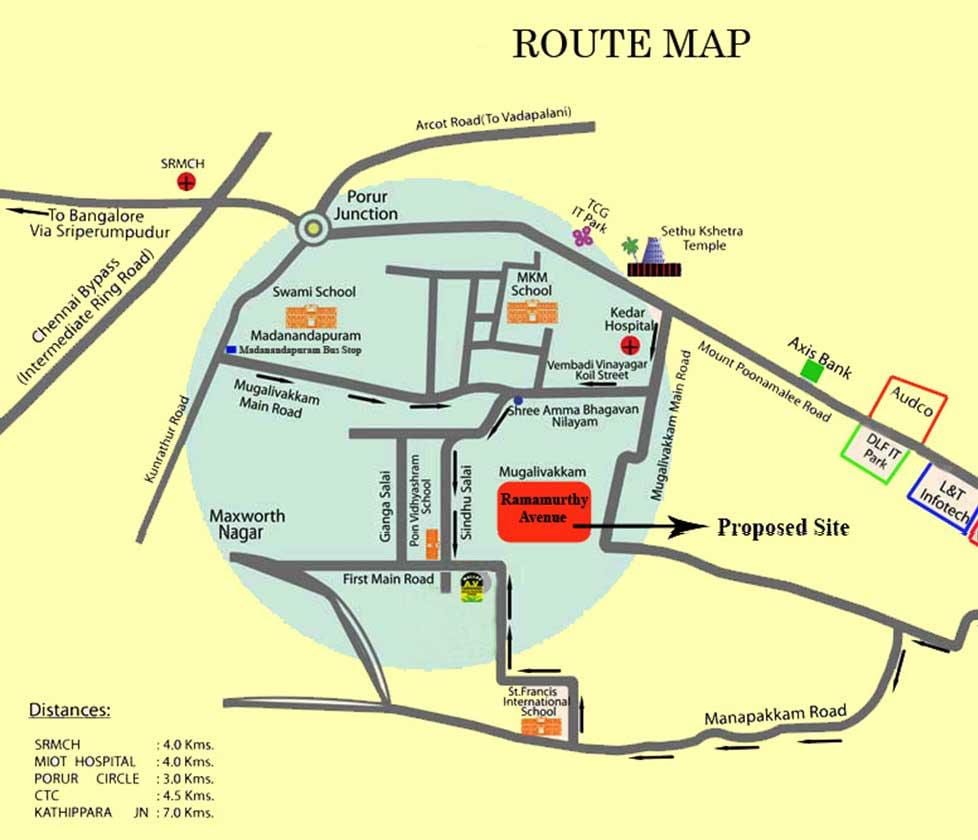 Chennai Porur kartta