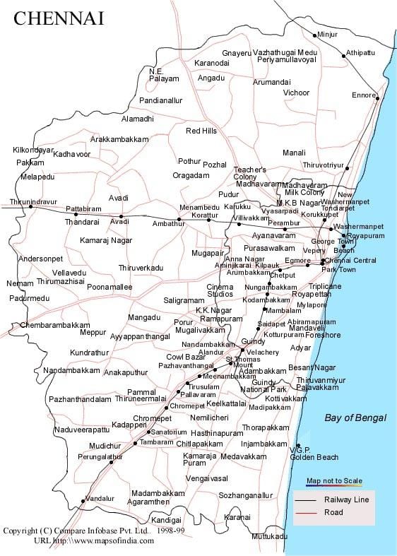 Chennai kartta suuntiin