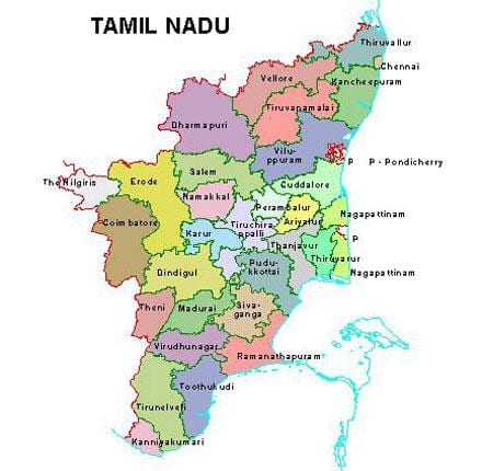 kartta Chennai, Tamil Nadun