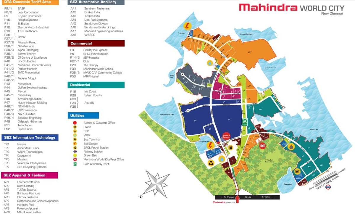 kartta Mahindra kaupungin Chennai