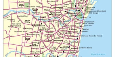 Chennai etelä kartta
