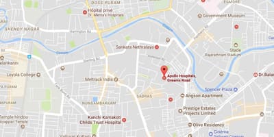 Apollo hospital Chennai Greams road kartta